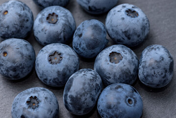 Harvested blueberry fruit (Slate Plate Background)