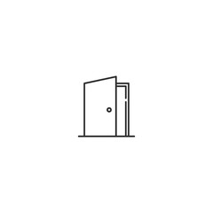 Door open line icon. Welcome house enter doorway