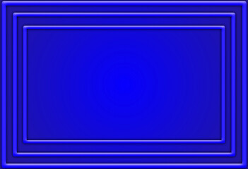 A 3D rendering blue abstract background with three frame line