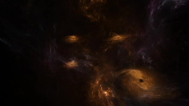 3D animation of nebula, lights, plasma and stars in deeper space. 4K resolution.