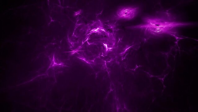 Abstract Space Background Animation  Through Lights of Plasma and Nebula