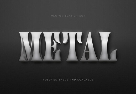 Metal Text Vector Art Effect Mockup