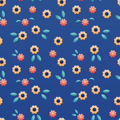 Hand drawn floral flower pattern.