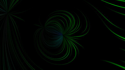 Abstract black background with glowing lines.