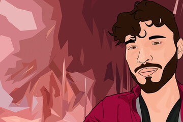 una noche en al ciudad junto a las palmeras  