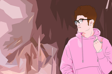 una noche en al ciudad junto a las palmeras  