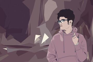 una noche en al ciudad junto a las palmeras  