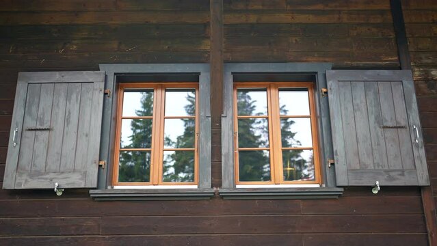 Windows exterior wooden home window