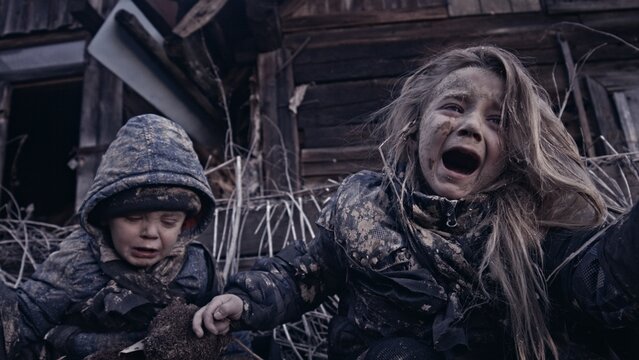 Children without a home, apocalypse, war