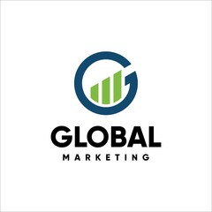 initials G investment. Global marketing logo vector
