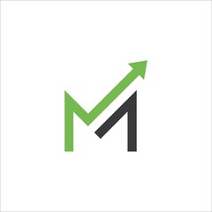 initials M growth simple logo vector