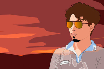 un anochecer cerca del mar bajo las palmas