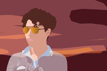 un anochecer cerca del mar bajo las palmas