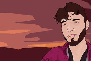 un anochecer cerca del mar bajo las palmas