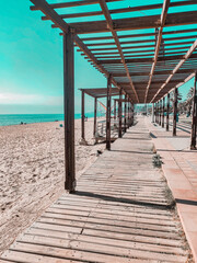 Fototapeta premium wooden pier on the beach