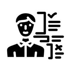 hr director glyph icon vector. hr director sign. isolated contour symbol black illustration