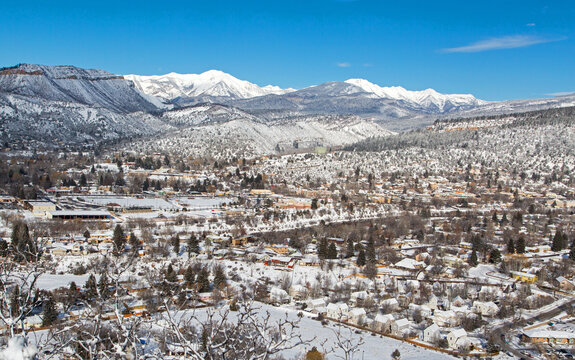 Durango Colorado Winter Aerial