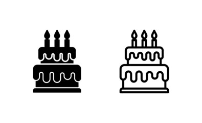 Cake icon vector. Cake sign and symbol. Birthday cake icon