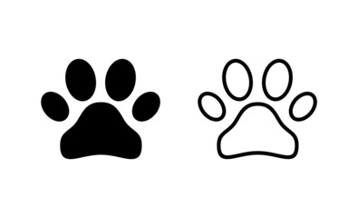 Paw icon vector. paw print sign and symbol. dog or cat paw