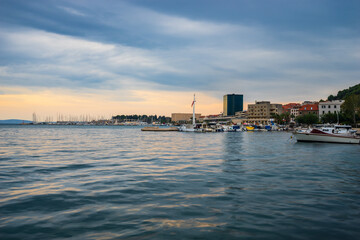 Fototapeta premium Split harbour at sunrise, Croatia 