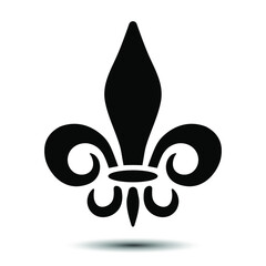 heraldic lily symbol, fleur de lis, vector - obrazy, fototapety, plakaty