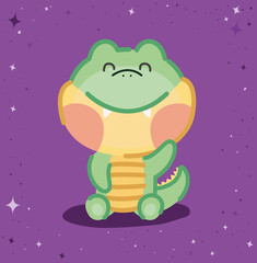 kawaii crocodile card