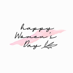 Simple elegant Happy Women Day Lettering text.