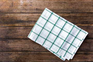 Top view napkin on wooden table