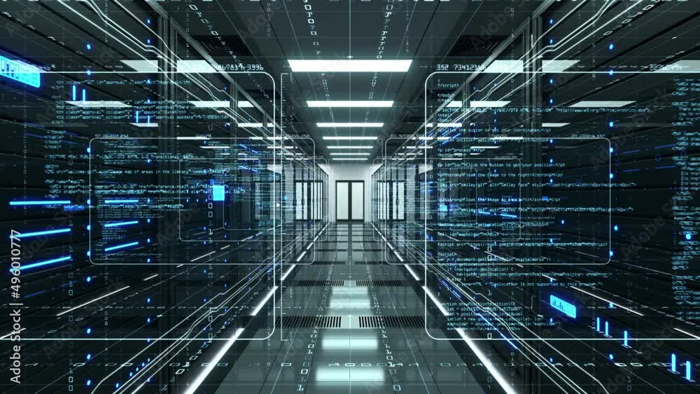 Wall mural transmission of digital information over a network between computing servers and a big data storage 