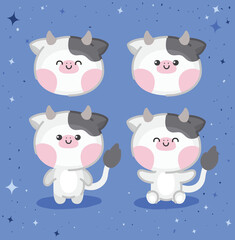 four cows set
