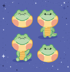 Obraz premium four crocodiles set