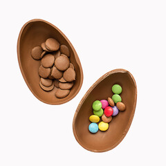 easter chocolate egg isolated on white