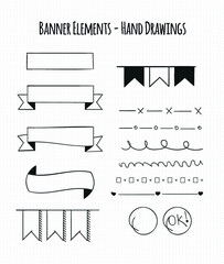 hand-drawn banner elements
