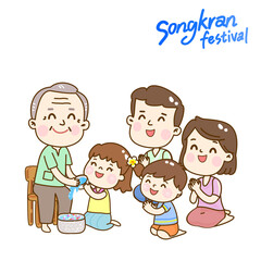 Obraz na płótnie Canvas Illustration for Songkran Festival Thailand.