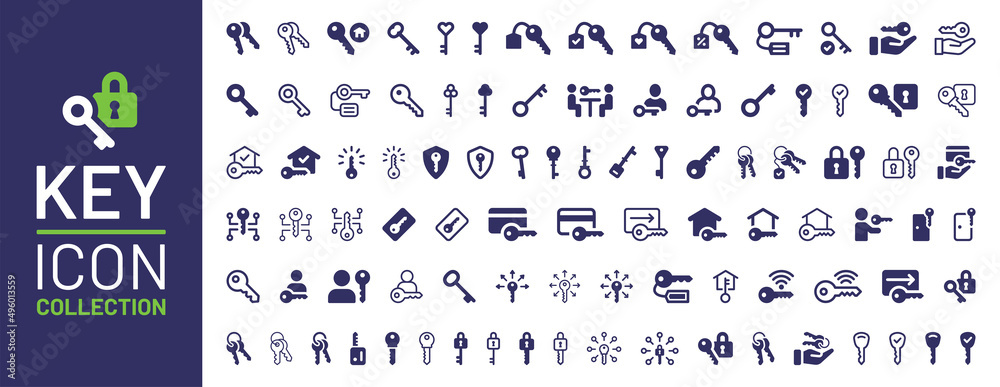 Aufkleber key access icon collection. security and privacy symbol vector illustration.