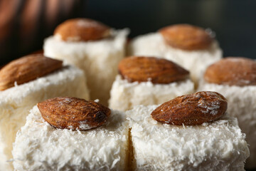 Tasty Turkish delight, closeup view