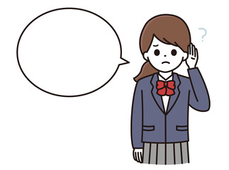 学生 女性 女子高校生 難聴 吹き出し
