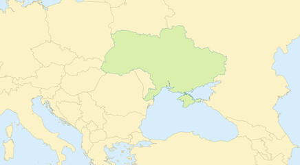 Ukraine map with neighboring states, classic maps design, blank