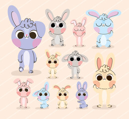eleven cutes bunnies