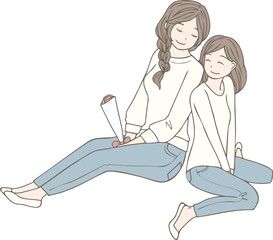 母の日にお母さんへカーネーションをプレゼントする女の子