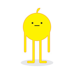 Abstract icon with yellow weirdo. crazy cartoon character illustration design. Vector illustration. stock image. 