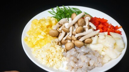 vegetable slices on a plate.