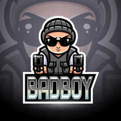 Bad boy esport logo mascot design