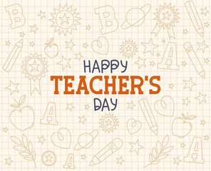 happy teachers day illustration