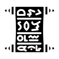 papyrus paper list glyph icon vector. papyrus paper list sign. isolated contour symbol black illustration