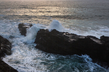View of the Pacific Ocean along the California Coast, Mendocino, United States.