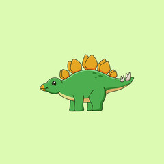 Cute stegosaurus cartoon. Vector illustration