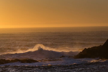 Fototapeta premium View of the Pacific Ocean along the California Coast, Mendocino, United States.