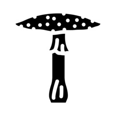 toadstool mushroom glyph icon vector. toadstool mushroom sign. isolated contour symbol black illustration