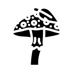 autumn mushroom glyph icon vector. autumn mushroom sign. isolated contour symbol black illustration